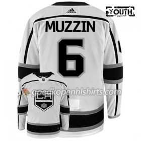 Los Angeles Kings JAKE MUZZIN 6 Adidas Wit Authentic Shirt - Kinderen